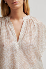 Load image into Gallery viewer, Second Female - Shades Mandarin Collar Blouse - Plaza Taupe
