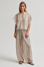 Load image into Gallery viewer, Second Female - Shades Mandarin Collar Blouse - Plaza Taupe
