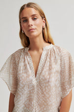Load image into Gallery viewer, Second Female - Shades Mandarin Collar Blouse - Plaza Taupe
