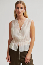 Load image into Gallery viewer, Second Female - Vira Detail Sleeveless Top - Cashmere Blue
