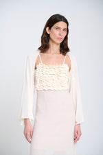 Load image into Gallery viewer, Sita Murt - Flared Knit Sleeves Bolero - Ecru 160103-1003
