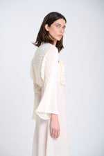 Load image into Gallery viewer, Sita Murt - Flared Knit Sleeves Bolero - Ecru 160103-1003
