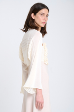 Load image into Gallery viewer, Sita Murt - Flared Knit Sleeves Bolero - Ecru
