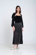 Load image into Gallery viewer, Sita Murt - Flared Knit Sleeves Bolero - Black 160103-1345
