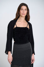 Load image into Gallery viewer, Sita Murt - Flared Knit Sleeves Bolero - Black 160103-1345
