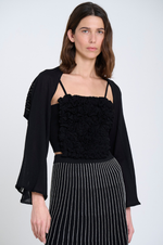 Load image into Gallery viewer, Sita Murt - Flared Knit Sleeves Bolero - Black

