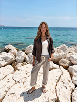 Load image into Gallery viewer, La Gemme - Paco Stripe Pant - Chocolate Stripe
