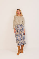 Load image into Gallery viewer, Indi And Cold - Watercolour Midi Skirt - Blue 152
