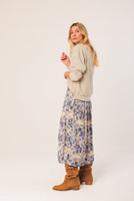 Load image into Gallery viewer, Indi And Cold - Watercolour Midi Skirt - Blue 152
