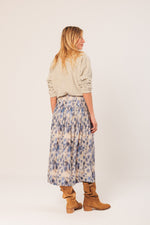 Load image into Gallery viewer, Indi And Cold - Watercolour Midi Skirt - Blue 152
