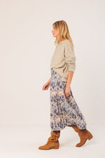 Load image into Gallery viewer, Indi And Cold - Watercolour Midi Skirt - Blue 152
