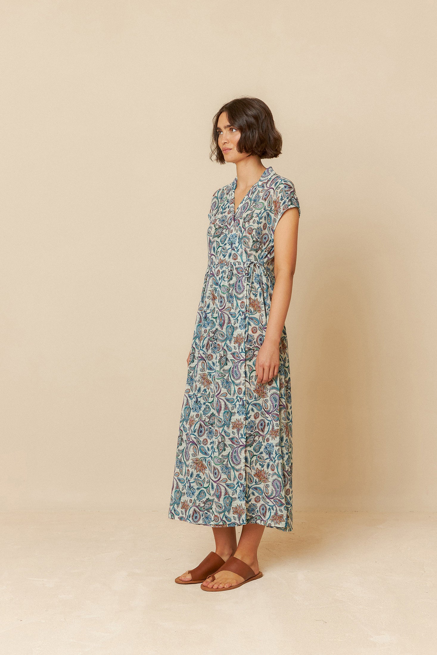 Indi And Cold  - Paisley Crossover Dress - Multicolour 190