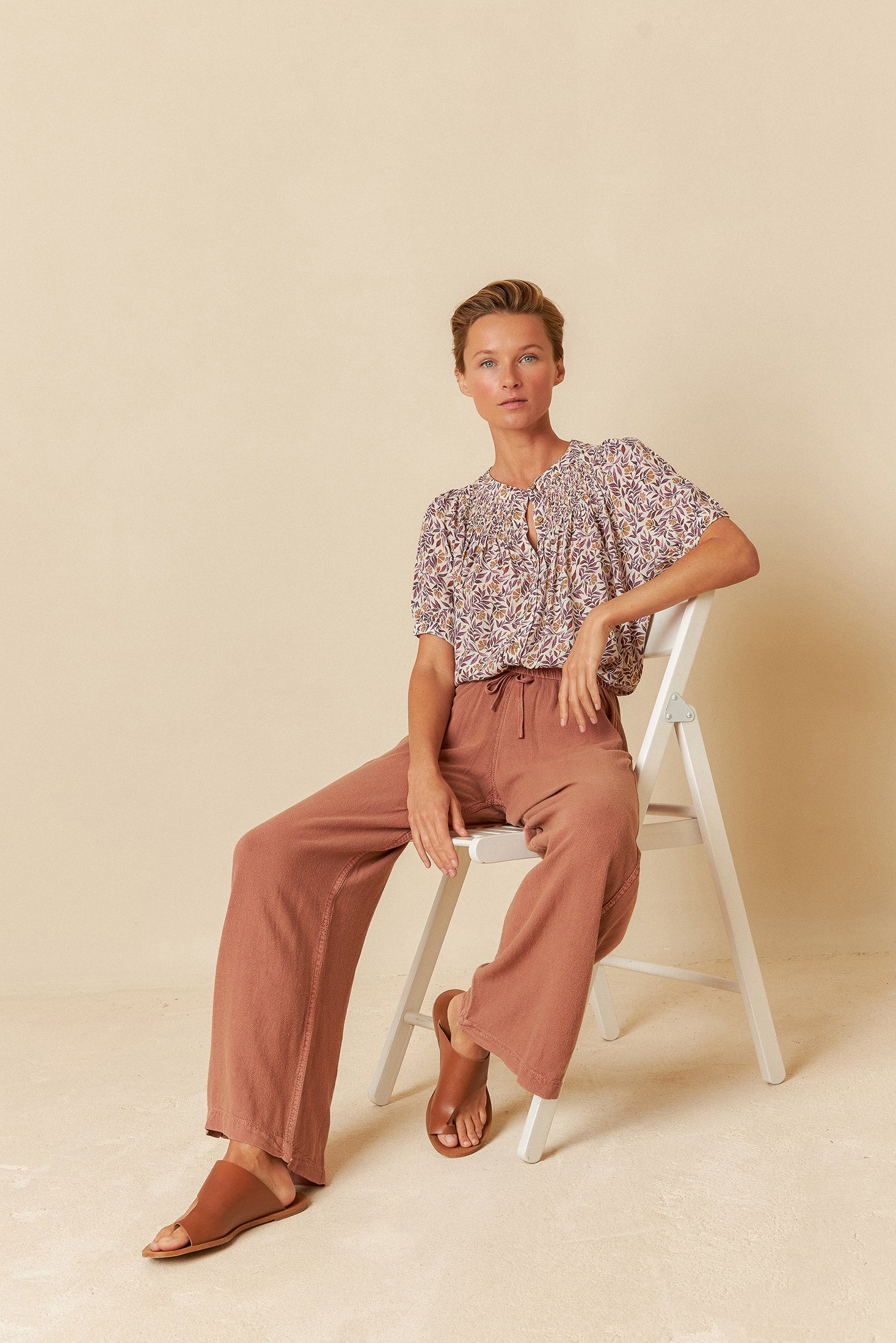 Indi And Cold - Watercolour Flower Shirt - Violeta 200