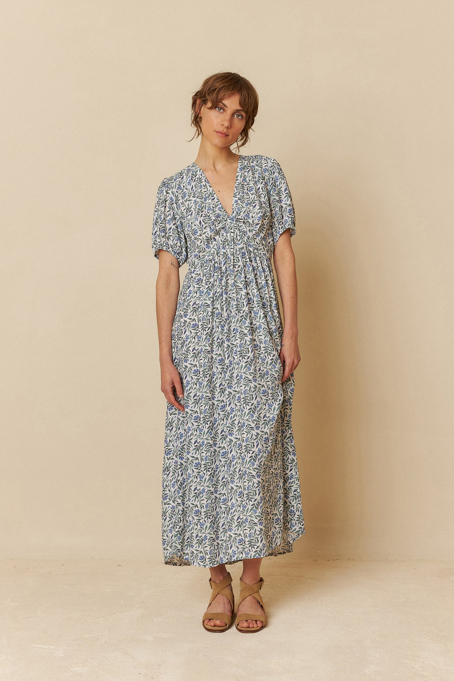 Indi And Cold - Bow Shaped Neck Dress - Indigo 203