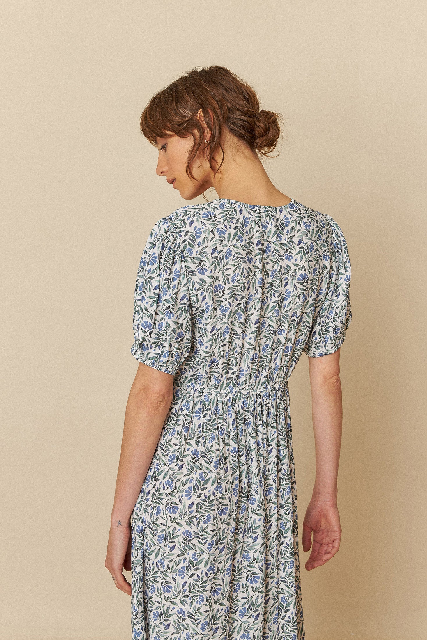 Indi And Cold - Bow Shaped Neck Dress - Indigo 203