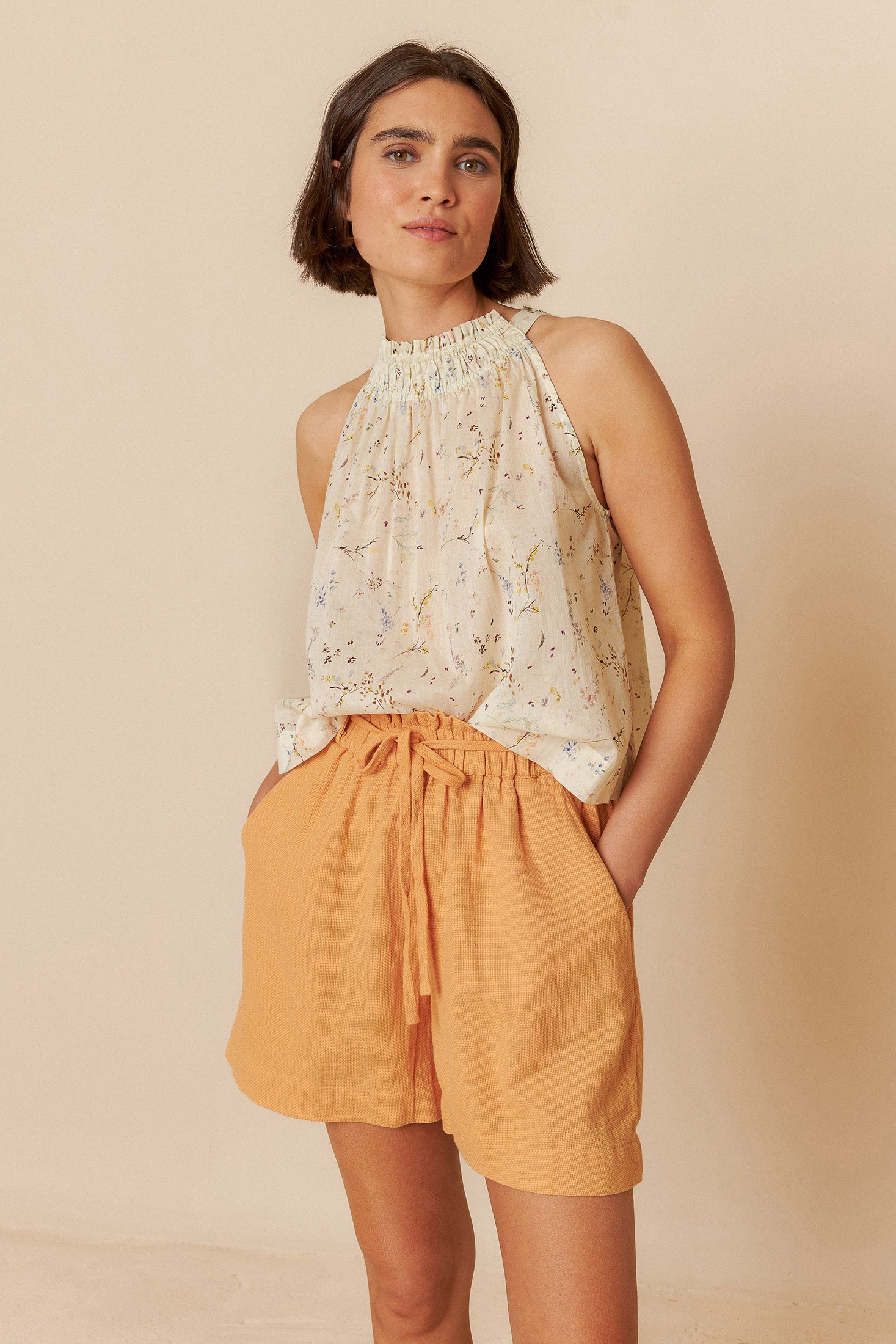 Indi And Cold - Panama Cotton Shorts - Melocoton