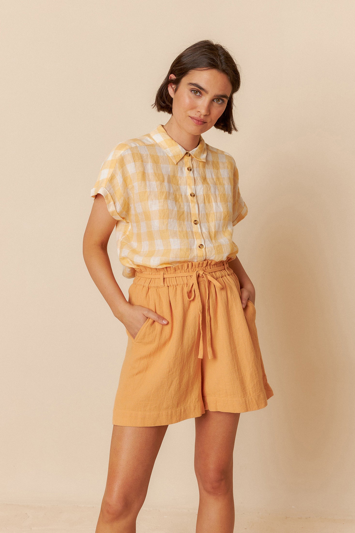 Indi And Cold - Panama Cotton Shorts - Melocoton 263