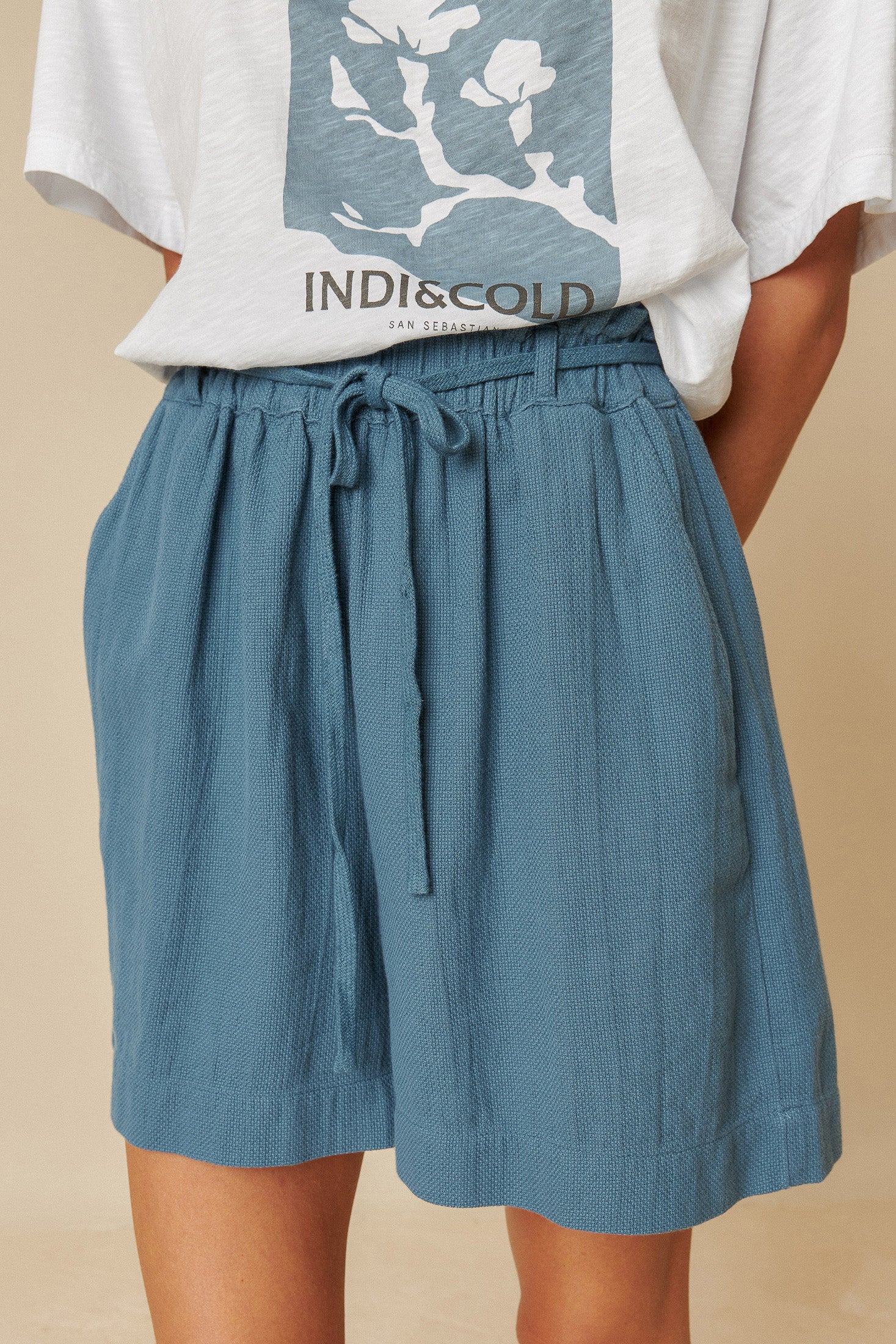 Indi And Cold - Panama Cotton Shorts - Indigo 263