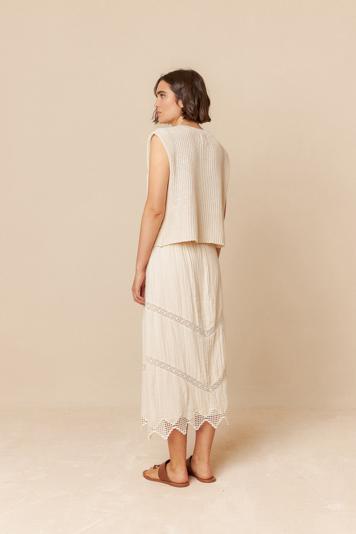 Indi And Cold - Double Gauze Skirt - Crudo 208