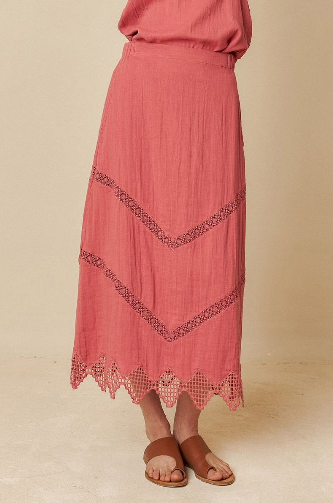 Indi And Cold -  Double Gauze Skirt - Sandia