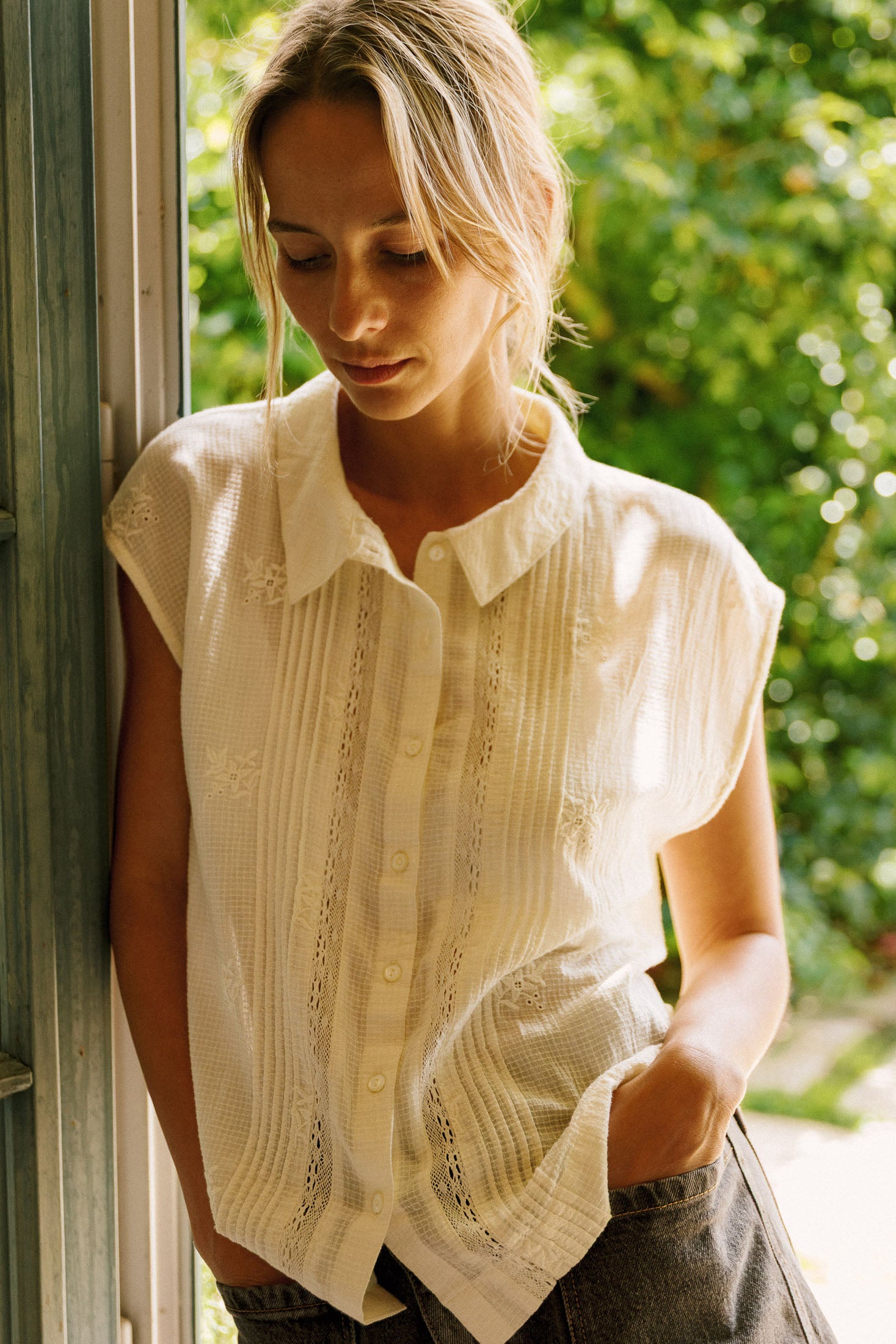Indi And Cold - Cotton Embroidered Shirt - Crudo 225