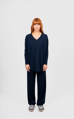 Load image into Gallery viewer, Bridge And Lord - Queen V Neck Curved Hem Pullover - Ink
