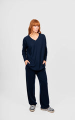 Load image into Gallery viewer, Bridge And Lord - Queen V Neck Curved Hem Pullover - Ink
