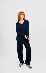 Load image into Gallery viewer, Bridge And Lord - Queen V Neck Curved Hem Pullover - Ink
