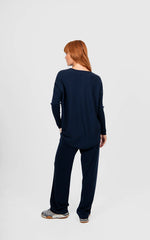 Load image into Gallery viewer, Bridge And Lord - Queen V Neck Curved Hem Pullover - Ink
