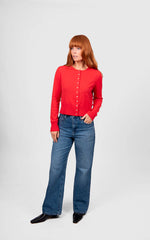 Load image into Gallery viewer, Bridge And Lord - Marnie Cropped Cardi - Cayenne
