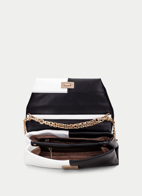 Hispanitas - Two-tone Shoulder Bag - White/Black