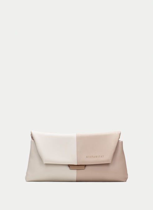 Hispanitas - Two-tone Shoulder Bag - Latte/Taupe