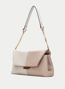Hispanitas - Two-tone Shoulder Bag - Latte/Taupe