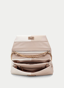 Hispanitas - Two-tone Shoulder Bag - Latte/Taupe