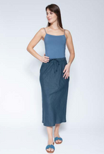 Load image into Gallery viewer, Blueberry - Linen Skirt - Navy
