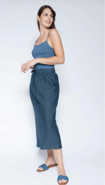 Load image into Gallery viewer, Blueberry - Linen Skirt - Navy
