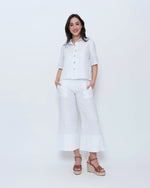 Load image into Gallery viewer, Blueberry - Linen Pant Palazzo - White
