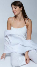 Load image into Gallery viewer, Blueberry - Linen Scarf - White

