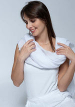 Load image into Gallery viewer, Blueberry - Linen Scarf - White
