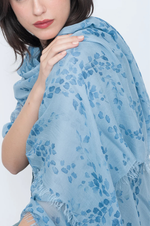 Load image into Gallery viewer, Blueberry - Voile Wisteria Scarf - Blue Sky
