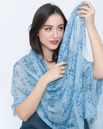 Load image into Gallery viewer, Blueberry - Voile Wisteria Scarf - Blue Sky
