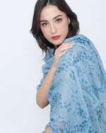 Load image into Gallery viewer, Blueberry - Voile Wisteria Scarf - Blue Sky
