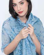 Load image into Gallery viewer, Blueberry - Voile Wisteria Scarf - Blue Sky
