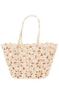 Boheme Le Panier - Jane Crochet Basket - Powder Pink And Gold