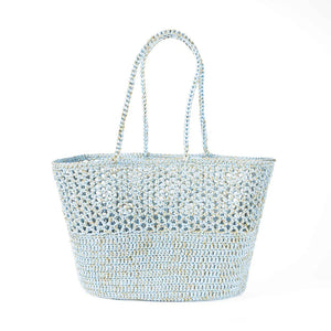 Boheme Le Panier - Romy Crochet Basket - Hydrangea And Gold