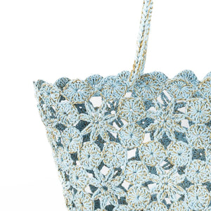 Boheme Le Panier - Jane Crochet Basket - Hydrangea And Gold