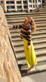 Load image into Gallery viewer, Bridge And Lord - Alpaca Multi Stripe Pullover - Plum/Olive
