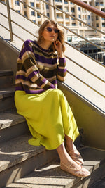Load image into Gallery viewer, Bridge And Lord - Alpaca Multi Stripe Pullover - Plum/Olive
