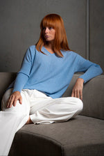 Load image into Gallery viewer, Bridge And Lord - Queen V Curved Hem Pullover - Sky Blue
