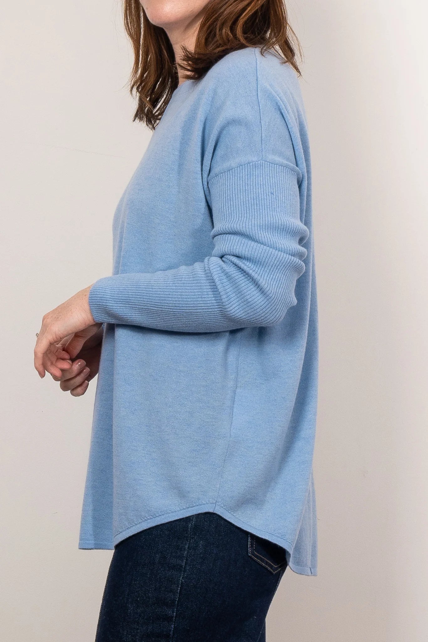 Bridge And Lord - Queen Curved Hem Pullover - Sky Blue